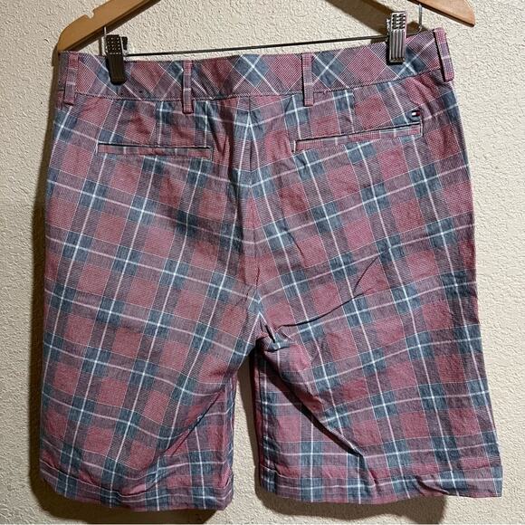 Tommy Hilfiger Golf red gray plaid golf shorts - Picture 2 of 5
